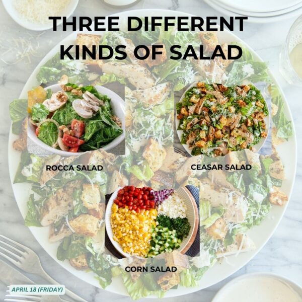 THREE DIFFERENT KINDS OF SALAD