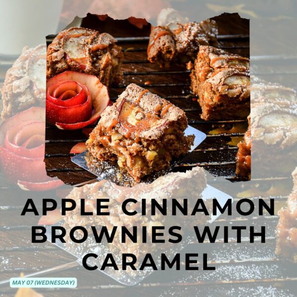 APPLE CINNAMON BROWNIES WITH CARAMEL